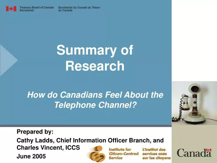 summary of research how do canadians feel about the telephone channel