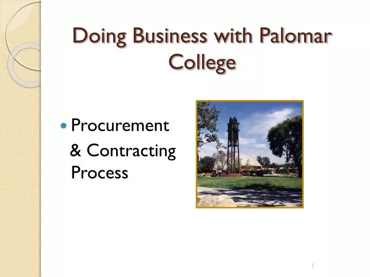 doing business with palomar college
