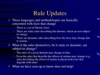 Rule Updates