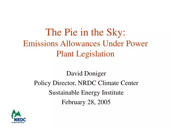 the pie in the sky emissions allowances under power plant legislation