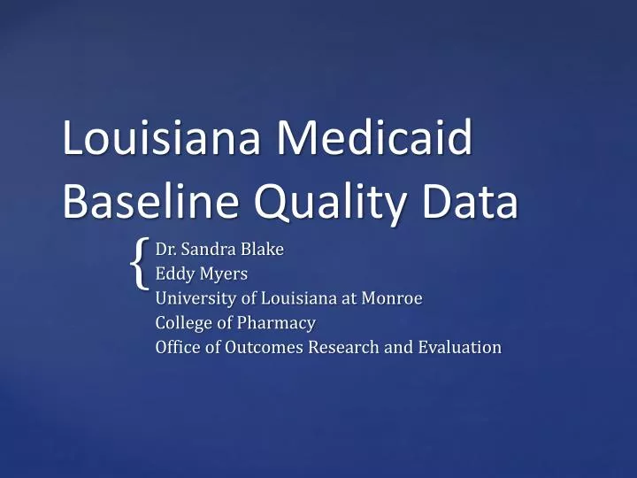 louisiana medicaid baseline quality data