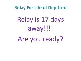 Relay For Life of Deptford