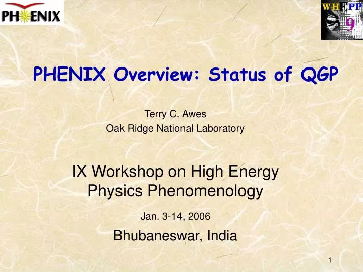 phenix overview status of qgp