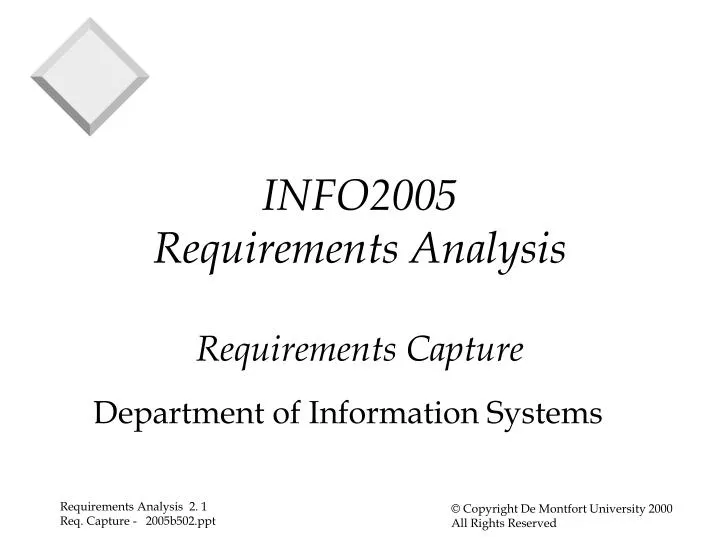 info2005 requirements analysis requirements capture