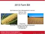 2013 Farm Bill - slide 1