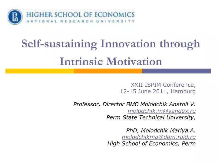 self sustaining innovation through intrinsic motivation