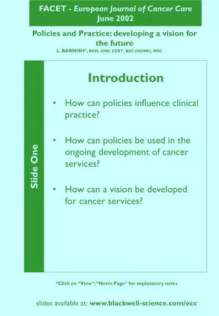 FACET - European Journal of Cancer Care June 2002