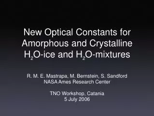 New Optical Constants for Amorphous and Crystalline H 2 O-ice and H 2 O-mixtures