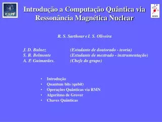 introdu o a computa o qu ntica via resson ncia magn tica nuclear r s sarthour e i s oliveira