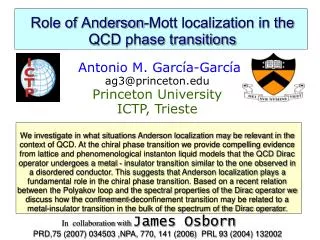 Role of Anderson-Mott localization in the QCD phase transitions