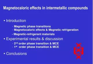 Magnetocaloric effects in intermetallic compounds