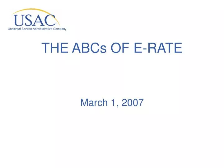 the abcs of e rate