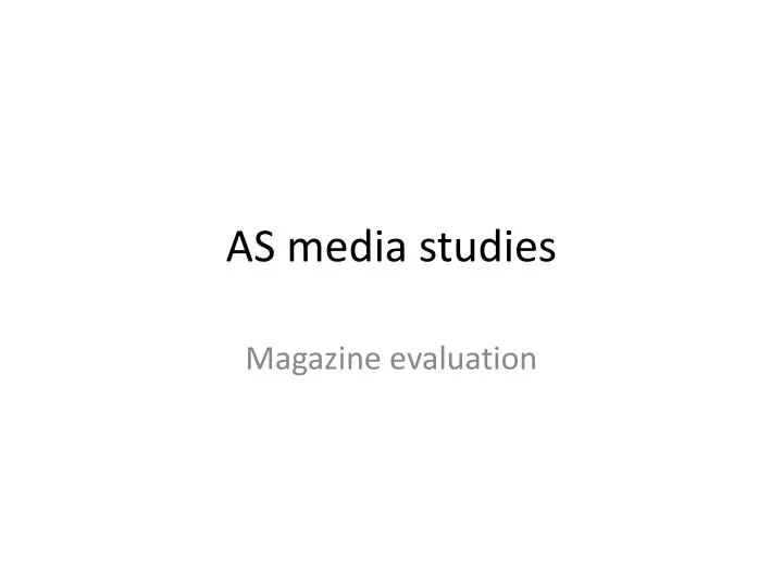 as media studies