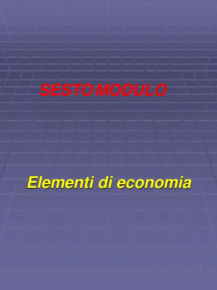 elementi di economia
