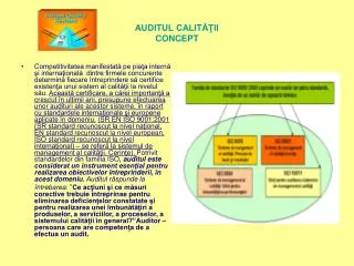 auditul calit ii concept