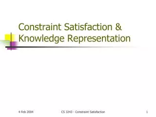 constraint satisfaction knowledge representation
