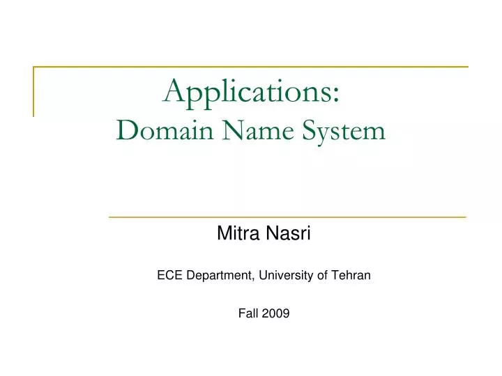 applications domain name system