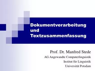 dokumentverarbeitung und textzusammenfassung