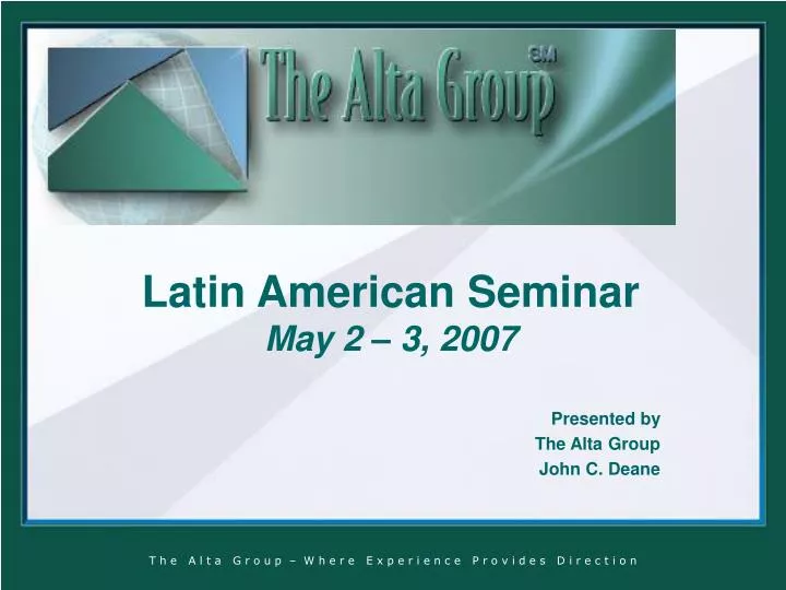 latin american seminar may 2 3 2007