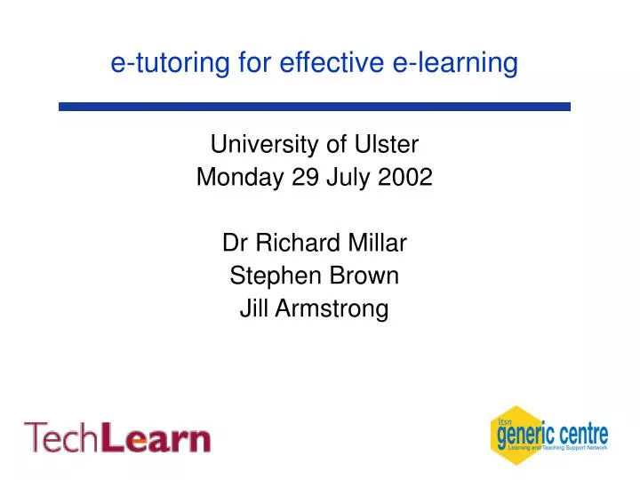 e tutoring for effective e learning