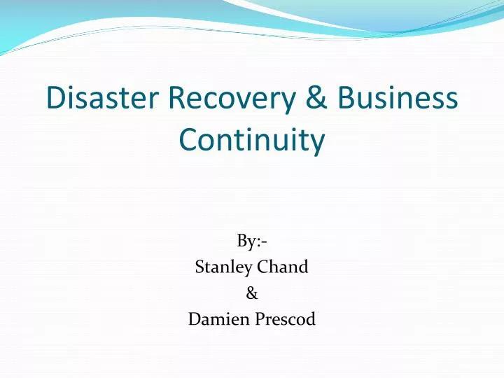 disaster recovery business continuity