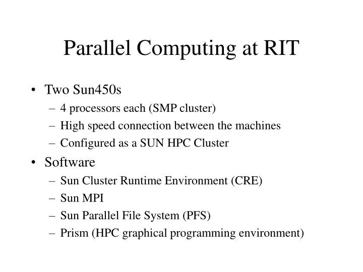 parallel computing at rit