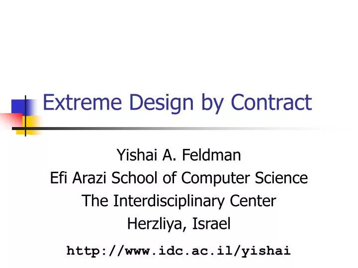 extreme design by contract