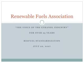 Renewable Fuels Association