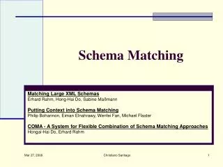 Schema Matching