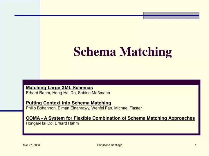 schema matching
