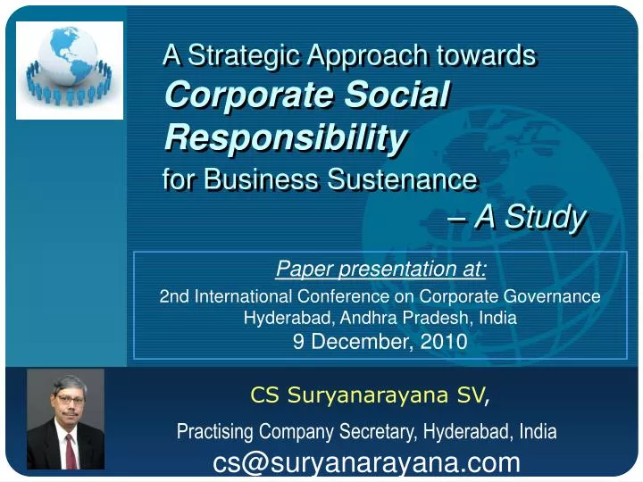 a strategic approach towards corporate social responsibility for business sustenance a study