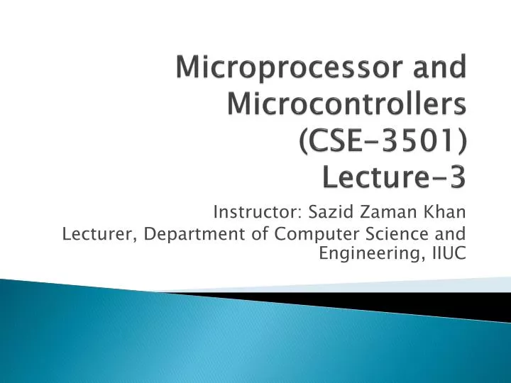 microprocessor and microcontrollers cse 3501 lecture 3