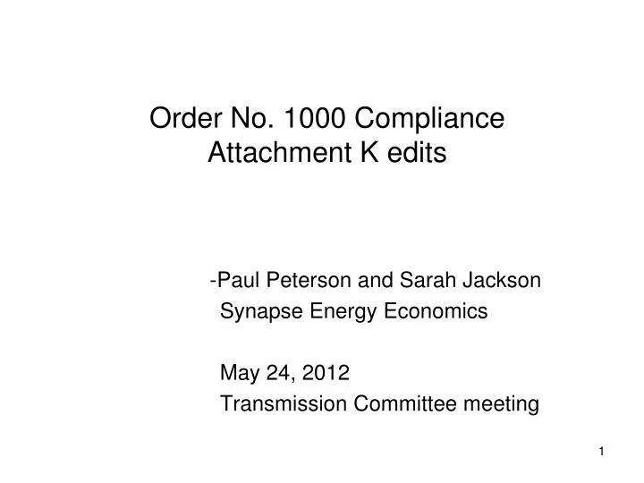 order no 1000 compliance attachment k edits