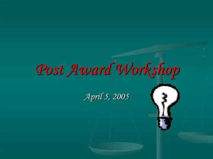 post award workshop