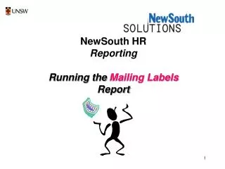 NewSouth HR Reporting Running the Mailing Labels Report
