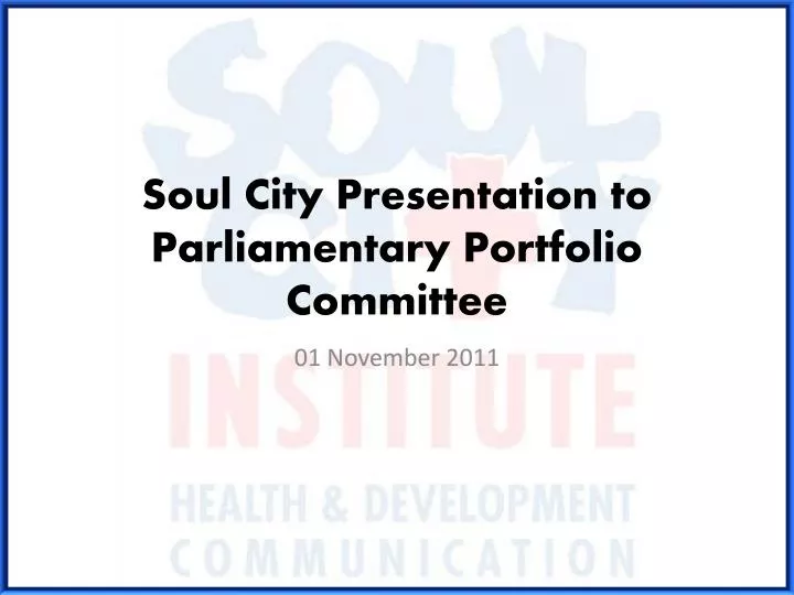 soul city presentation to parliamentary portfolio committee