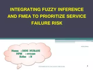 integrating fuzzy inference and fmea to prioritize service failure risk