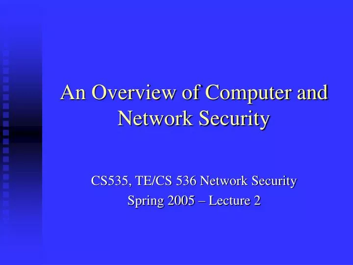 an overview of computer and network security