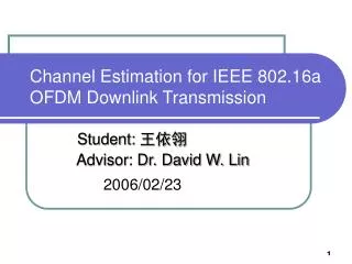 Channel Estimation for IEEE 802.16a OFDM Downlink Transmission