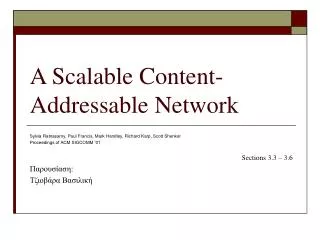 a scalable content addressable network