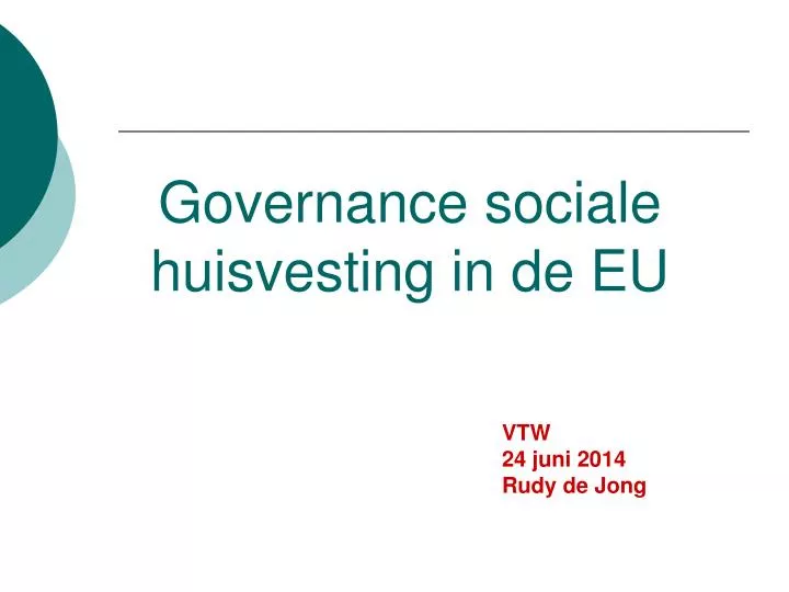 governance sociale huisvesting in de eu