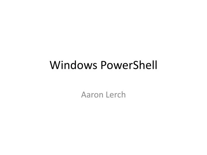 windows powershell