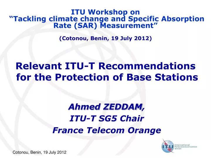 relevant itu t recommendations for the protection of base stations