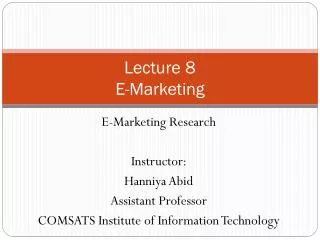 Lecture 8 E-Marketing