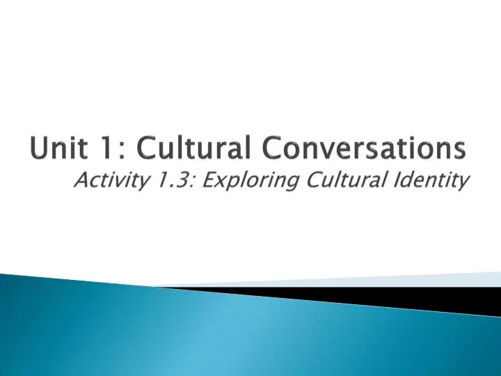 unit 1 cultural conversations activity 1 3 exploring cultural identity