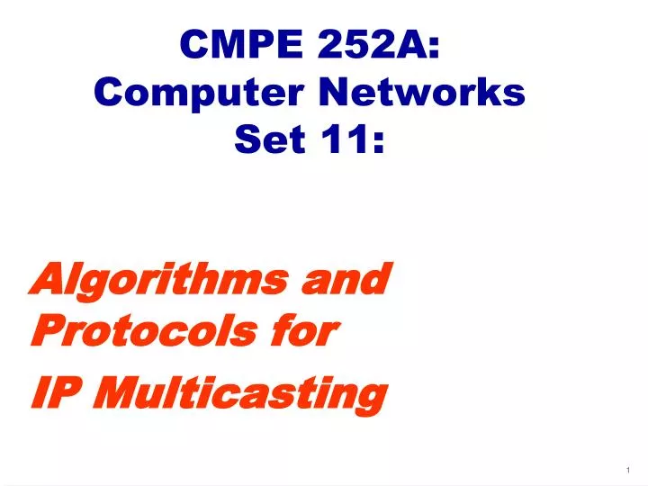 cmpe 252a computer networks set 11