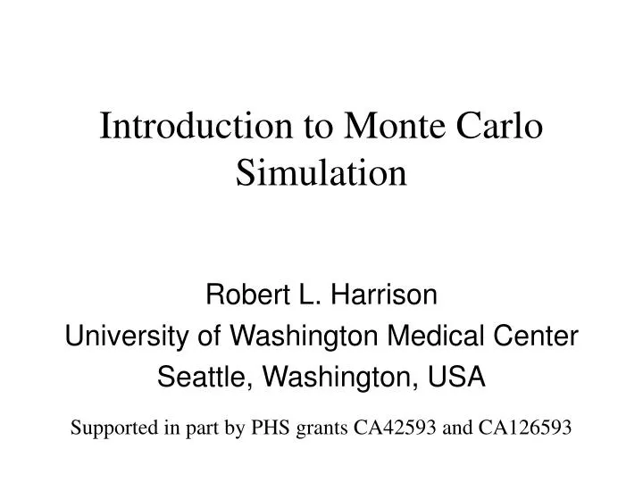 introduction to monte carlo simulation