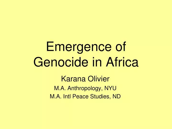 emergence of genocide in africa