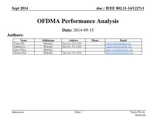 OFDMA Performance Analysis