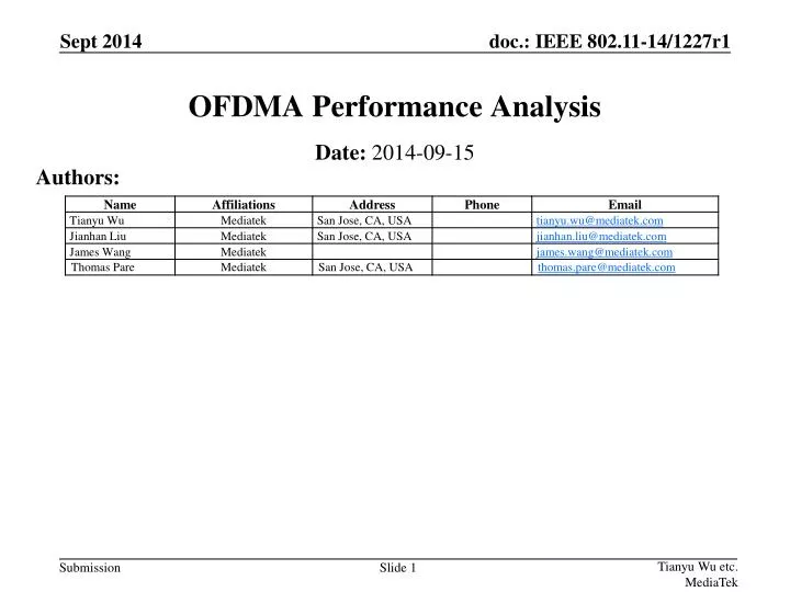 ofdma performance analysis